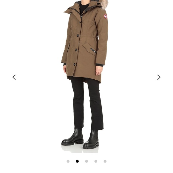 Canada Goose Rossclarir parka in military green w/ hood detachable real fur trim - Picture 2 of 11